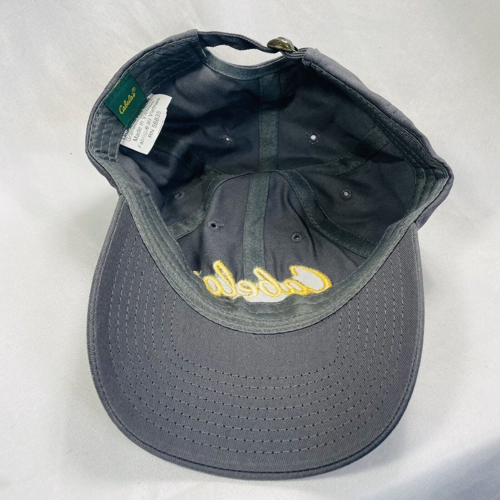 Cabela's Hat Cap Strapback Gray Yellow One Size Adjustable Embroidered Adult Men - Picture 5 of 8
